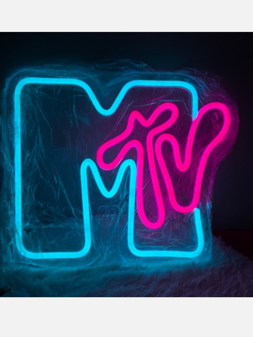 MTV Neon LED Wall Sign Music Television USB Dimmable Light Nostalgic Room Decor